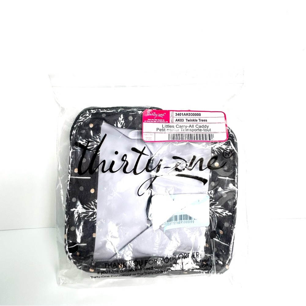 Thirty-One Littles Carry-All Caddy AK03 Twinkle Trees Black White Canvas NEW - Picture 4 of 9